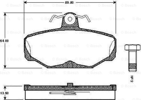 BOSCH 0 986 TB2 104 - Тормозные колодки, дисковые, комплект www.autospares.lv