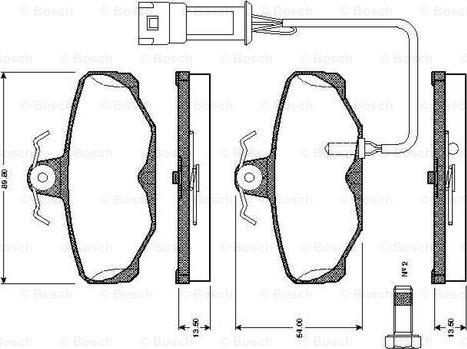 BOSCH 0 986 TB2 105 - Тормозные колодки, дисковые, комплект www.autospares.lv