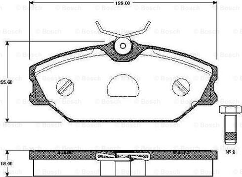 BOSCH 0 986 TB2 106 - Тормозные колодки, дисковые, комплект www.autospares.lv