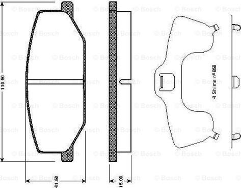 BOSCH 0 986 TB2 100 - Brake Pad Set, disc brake www.autospares.lv