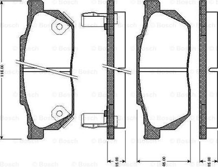 BOSCH 0 986 TB2 103 - Bremžu uzliku kompl., Disku bremzes autospares.lv