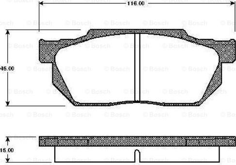 BOSCH 0 986 TB2 102 - Тормозные колодки, дисковые, комплект www.autospares.lv