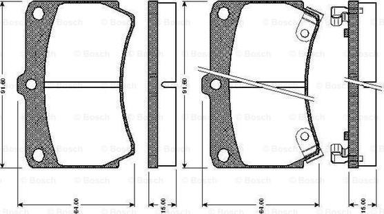 BOSCH 0 986 TB2 107 - Bremžu uzliku kompl., Disku bremzes autospares.lv