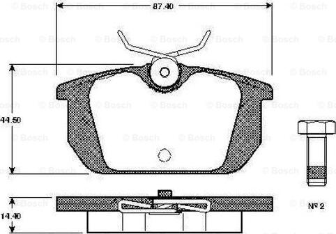 BOSCH 0 986 TB2 119 - Bremžu uzliku kompl., Disku bremzes autospares.lv