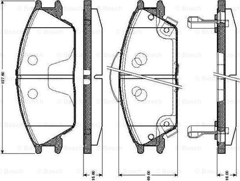 BOSCH 0 986 TB2 116 - Bremžu uzliku kompl., Disku bremzes autospares.lv