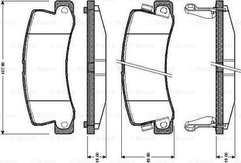 BOSCH 0 986 TB2 110 - Тормозные колодки, дисковые, комплект www.autospares.lv