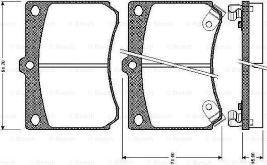 BOSCH 0 986 TB2 186 - Bremžu uzliku kompl., Disku bremzes autospares.lv