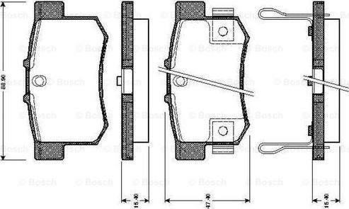 BOSCH 0 986 TB2 180 - Bremžu uzliku kompl., Disku bremzes www.autospares.lv