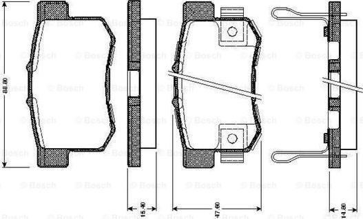 BOSCH 0 986 TB2 182 - Bremžu uzliku kompl., Disku bremzes www.autospares.lv