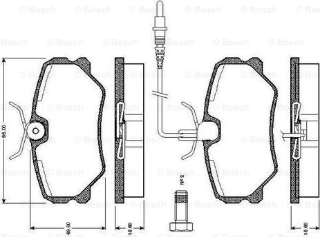 BOSCH 0 986 TB2 135 - Bremžu uzliku kompl., Disku bremzes autospares.lv