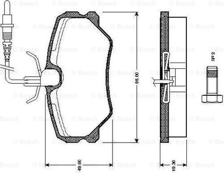 BOSCH 0 986 TB2 136 - Bremžu uzliku kompl., Disku bremzes autospares.lv