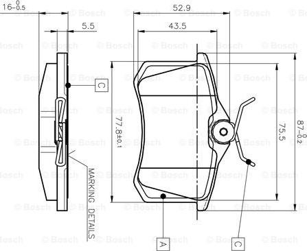 BOSCH 0 986 TB2 138 - Brake Pad Set, disc brake www.autospares.lv