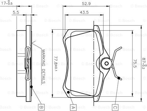 BOSCH 0 986 TB2 137 - Тормозные колодки, дисковые, комплект www.autospares.lv