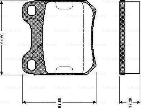 BOSCH 0 986 TB2 126 - Тормозные колодки, дисковые, комплект www.autospares.lv