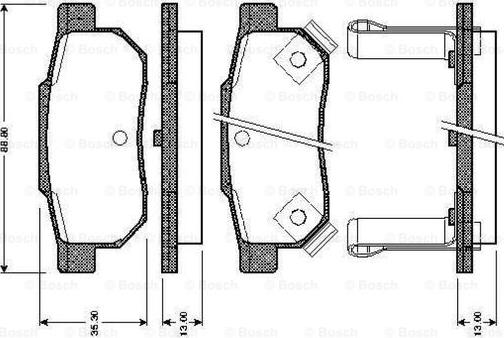 BOSCH 0 986 TB2 120 - Bremžu uzliku kompl., Disku bremzes autospares.lv