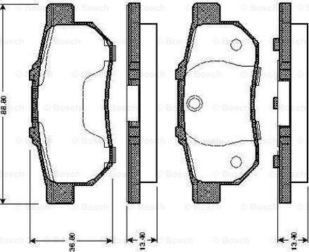 BOSCH 0 986 TB2 121 - Bremžu uzliku kompl., Disku bremzes www.autospares.lv