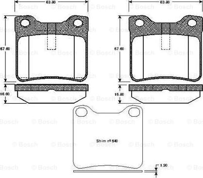 BOSCH 0 986 TB2 176 - Bremžu uzliku kompl., Disku bremzes www.autospares.lv