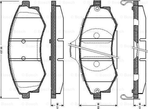 BOSCH 0 986 TB2 172 - Тормозные колодки, дисковые, комплект www.autospares.lv