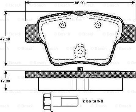 BOSCH 0 986 TB2 896 - Тормозные колодки, дисковые, комплект www.autospares.lv