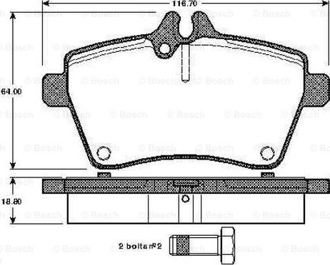 BOSCH 0 986 TB2 898 - Bremžu uzliku kompl., Disku bremzes www.autospares.lv