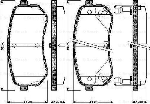 BOSCH 0 986 TB2 893 - Тормозные колодки, дисковые, комплект www.autospares.lv