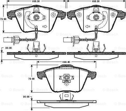 BOSCH 0 986 TB2 849 - Тормозные колодки, дисковые, комплект www.autospares.lv