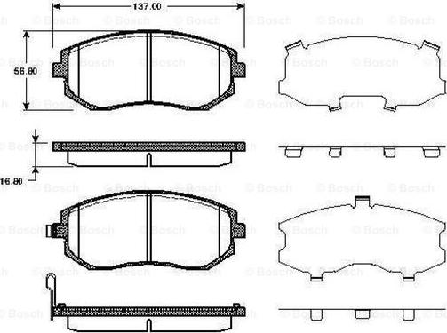 BOSCH 0 986 TB2 844 - Тормозные колодки, дисковые, комплект www.autospares.lv