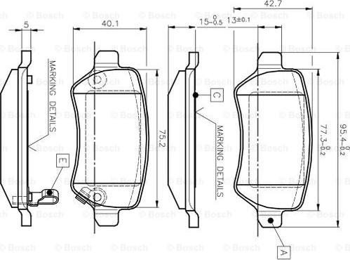 BOSCH 0 986 TB2 845 - Bremžu uzliku kompl., Disku bremzes www.autospares.lv