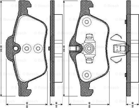 BOSCH 0 986 TB2 840 - Bremžu uzliku kompl., Disku bremzes www.autospares.lv