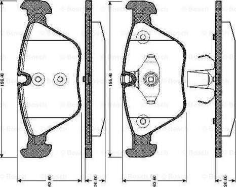 BOSCH 0 986 TB2 848 - Bremžu uzliku kompl., Disku bremzes autospares.lv