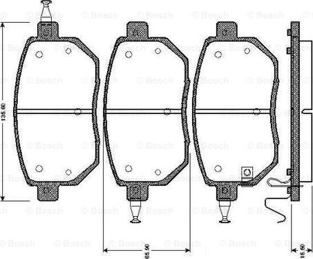 BOSCH 0 986 TB2 856 - Bremžu uzliku kompl., Disku bremzes www.autospares.lv