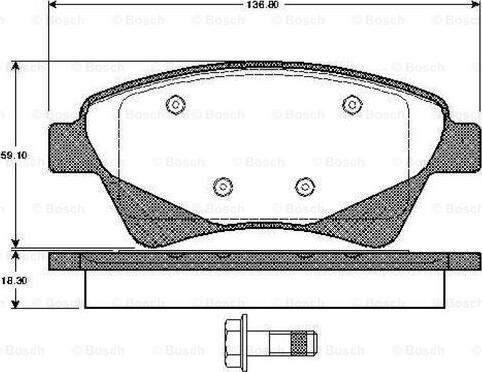 BOSCH 0 986 TB2 852 - Bremžu uzliku kompl., Disku bremzes www.autospares.lv