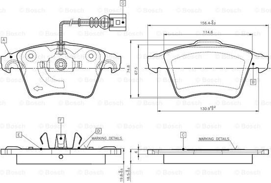 BOSCH 0 986 TB2 864 - Bremžu uzliku kompl., Disku bremzes www.autospares.lv