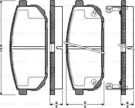 BOSCH 0 986 TB2 861 - Bremžu uzliku kompl., Disku bremzes autospares.lv