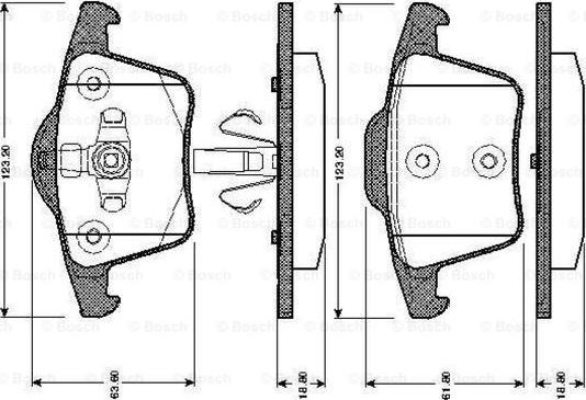 BOSCH 0 986 TB2 863 - Bremžu uzliku kompl., Disku bremzes www.autospares.lv