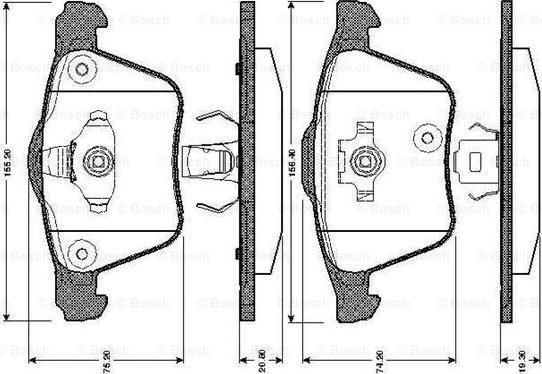 BOSCH 0 986 TB2 862 - Bremžu uzliku kompl., Disku bremzes autospares.lv