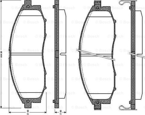 BOSCH 0 986 TB2 805 - Bremžu uzliku kompl., Disku bremzes www.autospares.lv