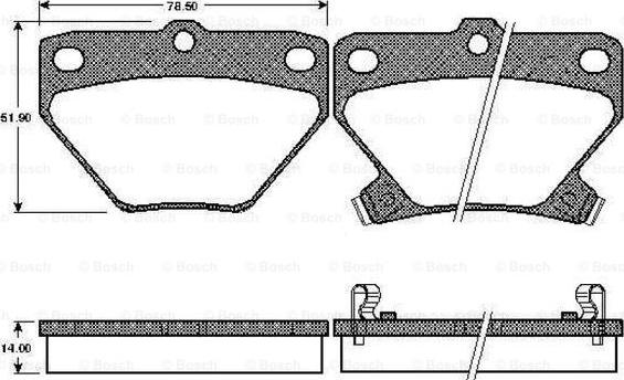 BOSCH 0 986 TB2 802 - Тормозные колодки, дисковые, комплект www.autospares.lv