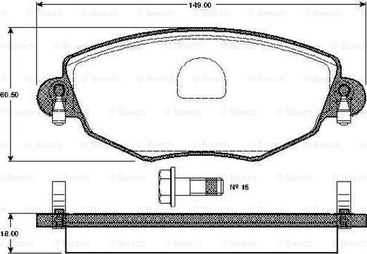 BOSCH 0 986 TB2 819 - Bremžu uzliku kompl., Disku bremzes autospares.lv