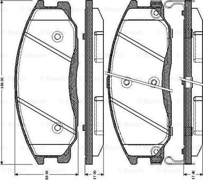 BOSCH 0 986 TB2 815 - Bremžu uzliku kompl., Disku bremzes www.autospares.lv