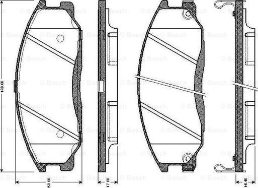 BOSCH 0 986 TB2 816 - Тормозные колодки, дисковые, комплект www.autospares.lv