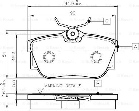 BOSCH 0 986 TB2 813 - Тормозные колодки, дисковые, комплект www.autospares.lv