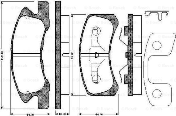 BOSCH 0 986 TB2 884 - Bremžu uzliku kompl., Disku bremzes www.autospares.lv