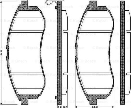 BOSCH 0 986 TB2 888 - Bremžu uzliku kompl., Disku bremzes autospares.lv