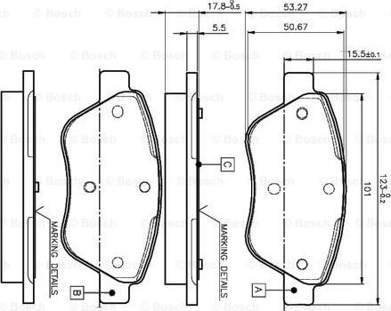 BOSCH 0 986 TB2 835 - Brake Pad Set, disc brake www.autospares.lv