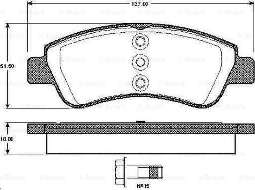 BOSCH 0 986 TB2 830 - Тормозные колодки, дисковые, комплект www.autospares.lv