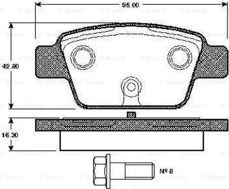 BOSCH 0 986 TB2 837 - Bremžu uzliku kompl., Disku bremzes autospares.lv