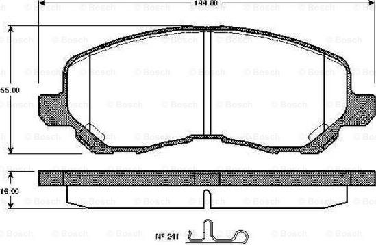 BOSCH 0 986 TB2 825 - Тормозные колодки, дисковые, комплект www.autospares.lv