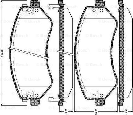 BOSCH 0 986 TB2 826 - Bremžu uzliku kompl., Disku bremzes www.autospares.lv