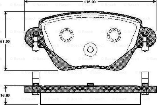 BOSCH 0 986 TB2 820 - Brake Pad Set, disc brake www.autospares.lv